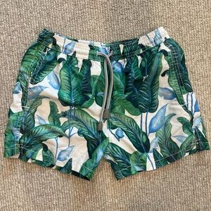 MC2 Saint Barth boys swim trunks in banana leaves print